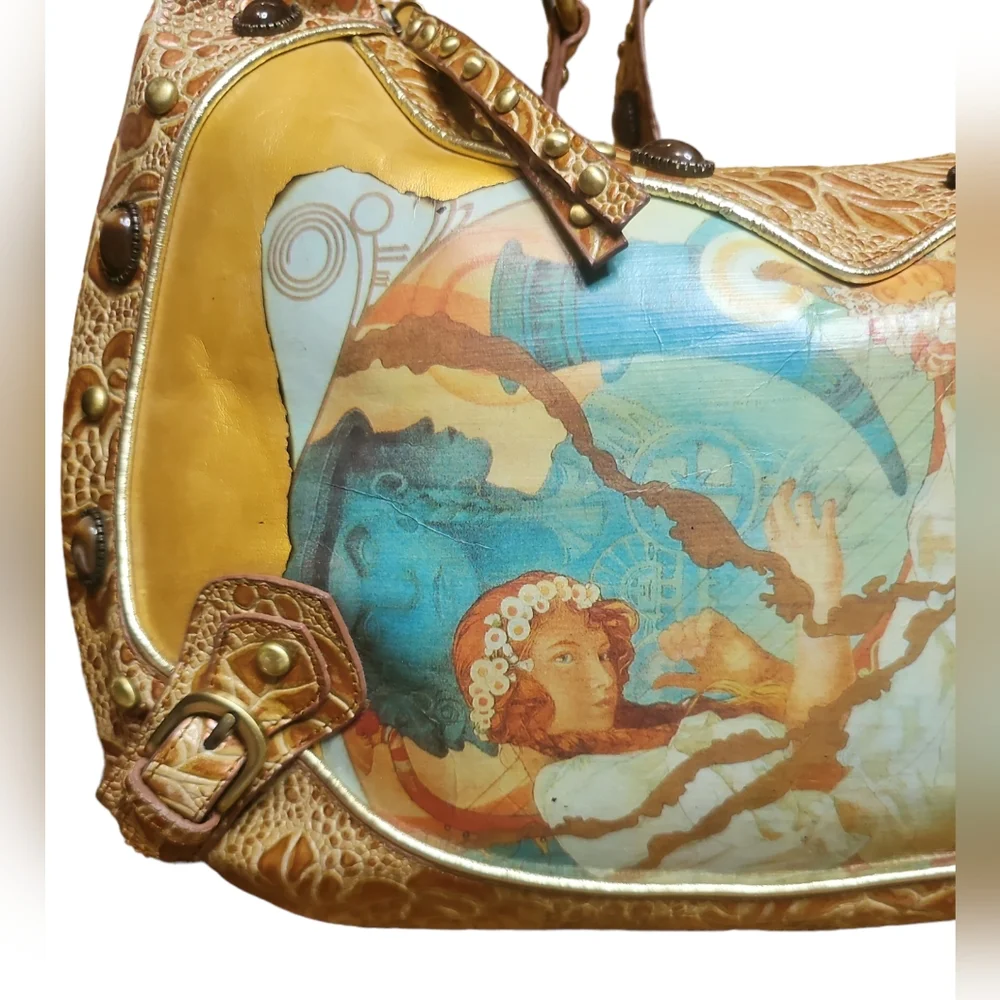 Sharif Hand Painted Vintage Bag Unique and Rare with Original Dust bag - Picture 6 of 16